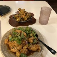 Bang bang broccoli and cauliflower main dish  at PLANTA Queen in Toronto