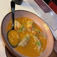 Sweet corn dumplings  at PLANTA Queen in Toronto