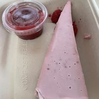 Raspberry cheesecake (we got to go)  at PLANTA Queen in Toronto