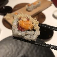 Spicy Tuna sushi roll at PLANTA Queen in Toronto