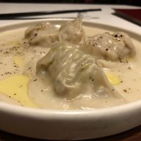 Potato Truffle dumplings  at PLANTA Queen in Toronto