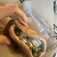 Pita falafel sandwich  at Oren's Hummus in San Francisco