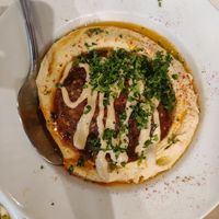 Eggplant hummus at Oren's Hummus in San Francisco