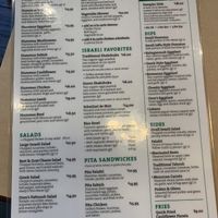 Menu at Oren's Hummus in San Francisco