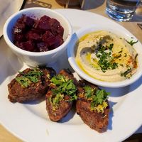 Plant-based lamb at Oren's Hummus in San Francisco