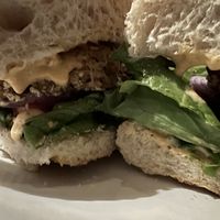 Crab cake po boy made from jackfruit   at Birdsall House in Peekskill
