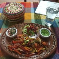 Veggie fajitas at AMbar in Cozumel