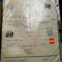 Menu pg 1 at AMbar in Cozumel