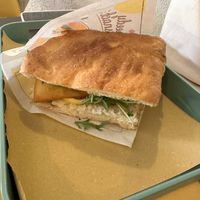 Focaccia sandwich - had entire slices of thick raw lemons inside. Inedible.   at Tipiko in Agrigento