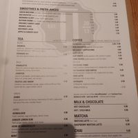 Drink menu at Ulrich in Vienna