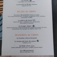 Menu with starter, main and dessert at Daily Gourmand in Vannes