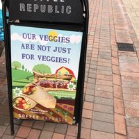 Yaaaasss! Promoting veganism! at Coffee Republic in Chatham