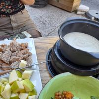 Cashew Fondue (is not always offered but if so a MUST taste!! at CReeA in Tarragona