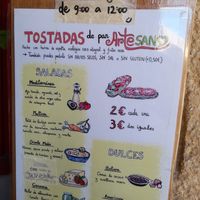 Breakfast menue at CReeA in Tarragona