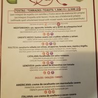 Menu at CReeA in Tarragona