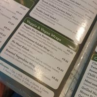 Main menu options but there is a separate vegan menu at The Olive Tree in Castlebar