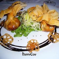 Philo purses and lotus root chips at La Mano Verde in Berlin