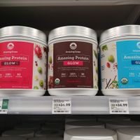 Vegan protein items next to supplements  at Whole Foods Market in El Paso