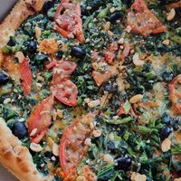 Greens vegan pizza at Spagalimis - New Brighton in Christchurch