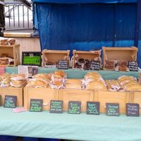 Vegan pasties, sausage rolls and cake at Sally's Bakes in Bury
