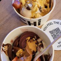 The bottom one is vegan, the top one is not at Yo-Chi in Balaclava
