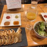 Food was great!!!  at Champagne & Gyoza Bar - TOKYO EBISU in Tokyo