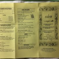 Menu1 at Eden Vegan Cafe in Scranton