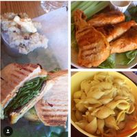 sandwich with a side of mashed potatoes, chicken wings, & Mac & cheese at Eden Vegan Cafe in Scranton