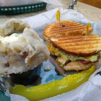 ABC panini with smashed potatoes. at Eden Vegan Cafe in Scranton