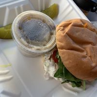 ‘Chicken’ Salad with smashed potatoes  at Eden Vegan Cafe in Scranton
