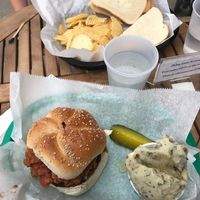 chili cheese burger, smashed potatoes, kids ham&cheese!  at Eden Vegan Cafe in Scranton