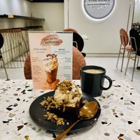 Brownie with almond brittle fudge ice cream  at Kind Kones - Forum in Central Singapore