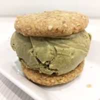 Ice Cream Sandwich: Hojicha between Oat Almond Cookies at Kind Kones - Forum in Central Singapore