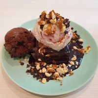 Brownie with earl grey and chocolate ice cream at Kind Kones - Forum in Central Singapore
