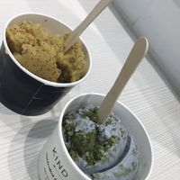 passionfruit sorbet and blue planet at Kind Kones - Forum in Central Singapore