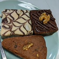 Clockwise from left: Peanut Butter Cheezecake, Coffee Walnut, Carrot Walnut at Kind Kones - Forum in Central Singapore