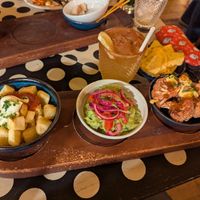 Vegan tapas options: patatas bravas, guacamole, fried mango cauliflower at Lounges - Sorbo Lounge in Chesterfield