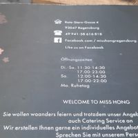 Address etc at Miss Hong in Regensburg