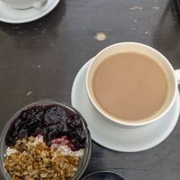 Chia bowl & coffee at Cafe Sonja in Copenhagen