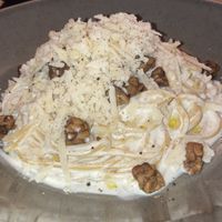 Spaghetti carbonara  at Amami Garden in Ungasan