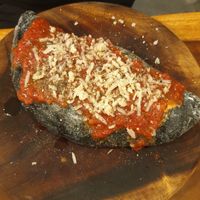 Calzone - 4 Stagioni with charcoal dough!  at Amami Garden in Ungasan