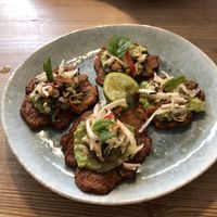 Plantain fritters at Yakumama in Todmorden