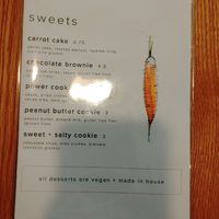 Dessert menu at Pure Kitchen - Kanata in Ottawa
