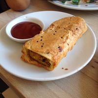 Vegan spinach and potato roll at The Flour Pot Bakery in Brighton