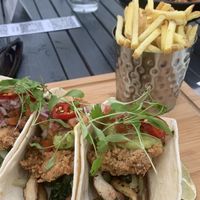 Tacos with ‘chicken’ strips at The Cyder House Inn in Godalming