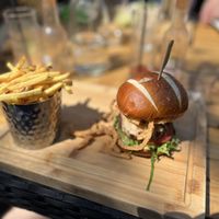 Behold! The perfect burger!  at The Cyder House Inn in Godalming