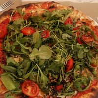 Vegan pizza, but no tofu? Lovely sauce! at Armonia in Mallorca