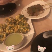 Loved the fried sweet corn and kale at Kushi-ya in Nottingham