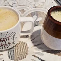 Latte and matcha latte at Animal Liberation Kitchen in Toronto