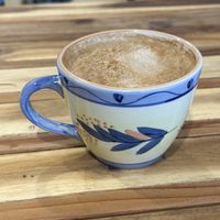 Lavender latte   at Animal Liberation Kitchen in Toronto